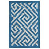 Wrought Studio™ Bargas Geometric Handwoven Cotton Area Rug Cotton in Blue/White, Size 72.0 W x 0.25 D in | Wayfair 788581182192