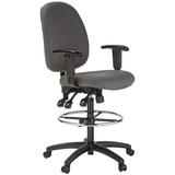 Ebern Designs Kayleen Mid-Back Ergonomic Drafting Chair Upholstered in Gray, Size 36.0 H x 25.0 W x 25.0 D in | Wayfair