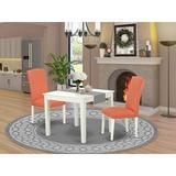 Winston Porter Bilbo 3 - Piece Solid Wood Dining Set Wood/Upholstered Chairs in White, Size 30.0 H in | Wayfair 5E6AF23E955F45F99FE01536C6D2EF1B