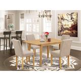 Winston Porter Tuoi Butterfly Leaf Rubberwood Solid Wood Dining Set Wood/Upholstered Chairs in Brown, Size 30.0 H in | Wayfair