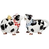 August Grove® Dodie Safflower Cow Sugar & Creamer Set Ceramic in Black/Red/White, Size 4.5 H in | Wayfair 6FE6031A90B9469588615C873E44712E