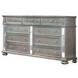 Rosdorf Park Rosalyn Wooden 9 Drawer Double Dresser in Gray, Size 38.0 H x 64.0 W x 17.63 D in | Wayfair FD6C111A2D2541E4A47F5D8094CBA560