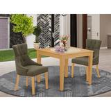 Winston Porter Wakarusa 2 - Person Solid Wood Dining Set Wood/Upholstered Chairs in Brown | Wayfair DD3F8359E76D4D0BBC524033D0E360AC