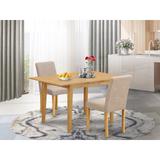 Winston Porter Gebbert Rubberwood Solid Wood Dining Set Wood/Upholstered Chairs in Brown, Size 30.0 H in | Wayfair 858F790D0C774292A54620D7072E73FA