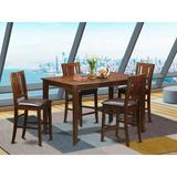 Charlton Home® Sisneros Solid Wood Dining Set Wood/Upholstered Chairs in Brown, Size 30.0 H in | Wayfair D0FDFD92D9CB4680A182A5F51C96EB52
