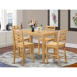 Charlton Home® Spraggins 5 - Piece Counter Height Rubberwood Solid Wood Dining Set Wood in Brown, Size 36.0 H in | Wayfair