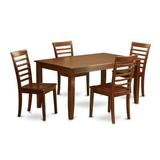 Charlton Home® Sisneros 6 - Person Rubberwood Solid Wood Dining Set Wood/Upholstered Chairs in Brown, Size 30.0 H in | Wayfair