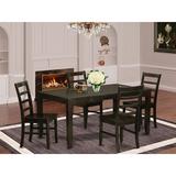Charlton Home® Smithers Butterfly Leaf Rubberwood Solid Wood Dining Set Wood in Brown, Size 30.0 H in | Wayfair B605ECCCACB44D2CBEC8BC40E80CEE6E