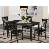 Charlton Home® Sisneros Solid Wood Dining Set Wood in Black/Brown, Size 30.0 H in | Wayfair DD75C1608579479B90E209E93E3C8928