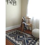 Blue Area Rug - Union Rustic Denwood Hand-Knotted Brown/Area Rug Wool in Blue, Size 96.0 H x 72.0 W x 0.25 D in | Wayfair 810327028553