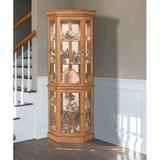 Darby Home Co Kyles Lighted Corner Curio Cabinet Wood in Brown, Size 72.0 H x 31.0 W x 20.0 D in | Wayfair 45951
