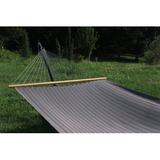 Arlmont & Co. Kailyn Double Spreader Bar Hammock Sunbrella®, Polyester in Black/Gray, Size 5.0 H x 52.0 W x 156.0 D in | Wayfair