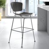 Upper Square™ Brashears 26" Counter Stool Upholstered/Leather/Metal in Black, Size 44.0 H x 20.5 W x 19.0 D in | Wayfair