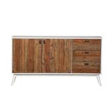 Gracie Oaks Camren 63" Wide 3 Drawer Sideboard Wood in Brown/White, Size 30.0 H x 63.0 W x 18.0 D in | Wayfair 77FDA6485B774E64ACA0DE29E49CBBA0