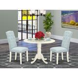 Canora Grey Mckeown Drop Leaf Rubberwood Solid Wood Dining Set Wood/Upholstered Chairs in White, Size 29.5 H in | Wayfair