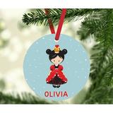 The Holiday Aisle® Alice in Wonderland Queen of Hearts Personalized Metal Christmas Ball Ornament Metal in Blue, Size 3.5 H x 3.5 W in | Wayfair