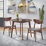 George Oliver Jaeci 3 Piece Solid Wood Dining Set Wood/Upholstered Chairs in Brown | Wayfair 8190D382A379482AB4E61C10DD8B3D79
