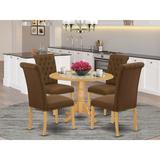 Winston Porter Denes Drop Leaf Solid Wood Dining Set Wood/Upholstered Chairs in Brown, Size 29.5 H in | Wayfair 9A622B8C66D74F79B2F0247E29F75E52