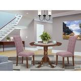 Canora Grey Mckeown Drop Leaf Solid Wood Dining Set Wood/Upholstered Chairs in Brown, Size 29.5 H in | Wayfair 7F78D5590F0042A48A47D09A3A77ACDD