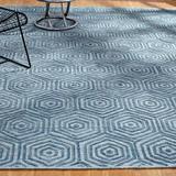 Wrought Studio™ Tralee Geometric Handwoven Area Rug Viscose/Wool in Blue, Size 72.0 W x 0.75 D in | Wayfair 7C8A0B2EB624486D9330768371048E01