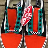 Vans Shoes | Nwt 1 Of A Kind Womens Old Skool Custom Vans | Color: Green/Orange | Size: 7