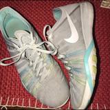 Nike Shoes | 5 For $25 Womens Nike Trainer Sneaker Gray Teal | Color: Gray/Green | Size: 9