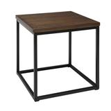 OFM 161 Collection Industrial Modern Wood Top/Metal Frame Side Table in Black/Walnut - OFM 161-ST200-BK-WNT