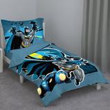 Warner Brothers Batman 4 Piece Toddler Bedding Set Polyester in Black/Blue | Wayfair 4714416P