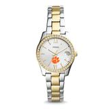 Women's Fossil Clemson Tigers Scarlette Mini Two Tone Stainless Steel Watch