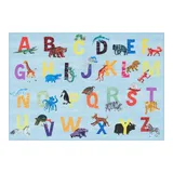 Eric Carle Elementary Animal Alphabet Kids Area Rug, Blue, 3X4 Ft