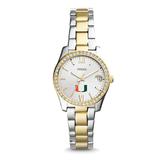 Women's Fossil Miami Hurricanes Scarlette Mini Two Tone Stainless Steel Watch