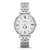 "Women's Fossil Miami Hurricanes Jacqueline Stainless Steel Watch"