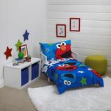 Do Not Use - Sesame Street Awesome Buds 4 Piece Toddler Bedding Set Polyester in Blue/Red | Wayfair 2528416