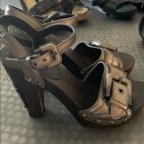 Burberry Shoes | Burberry Heels | Color: Brown/Silver | Size: 9