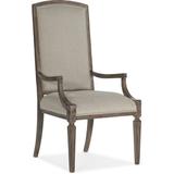 Hooker Furniture Upholstered Arm Chair in Medium Wood Wood/Upholstered/Fabric in Brown/Gray, Size 46.0 H x 24.0 W x 26.0 D in | Wayfair