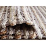 Gracie Oaks Aybar Handmade Flatweave Area Rug Leather/Cotton/Jute & Sisal in Gray, Size 96.0 W x 0.01 D in | Wayfair