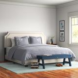 Andover Mills™ Fredson Upholstered Low Profile Standard Bed Metal/Linen in Brown, Size 52.0 H x 45.0 W in | Wayfair