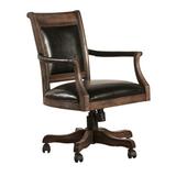 Fleur De Lis Living Wood PC & Racing Game Chair Upholstered/Leather in Black/Brown/Gray, Size 41.0 H x 25.5 W x 29.0 D in | Wayfair
