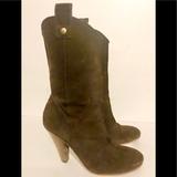 American Eagle Outfitters Shoes | American Eagle Brown Genuine Suede Mid Calf Boots | Color: Brown | Size: 7
