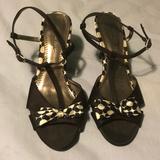 American Eagle Outfitters Shoes | American Eagle Strap Heels With Bow | Color: Black/White | Size: 8.5