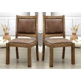 Loon Peak® Nickelsville Solid Back Side Chair in Upholstered/Fabric in Brown, Size 39.0 H x 20.0 W x 23.0 D in | Wayfair