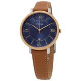 Jacqueline Blue Dial Leather Watch - Blue - Fossil Watches