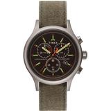 Watch Allied Chronograph 42mm Stonewashed Fabric Strap - Metallic - Timex Watches