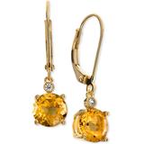Amethyst (3-1/3 Ct. T.w.) & Diamond Accent Drop Earrings In 14k Rose Gold (also Available In Citrine & Blue Topaz) - Metallic - Macy's Earrings