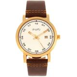 Quartz The 5300 Gold Case, Genuine Brown Leather Watch 40mm - Brown - Simplify Watches