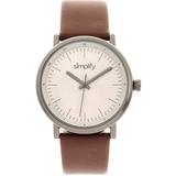 The 6200 Grey Dial Brown Leather Watch - Gray - Simplify Watches