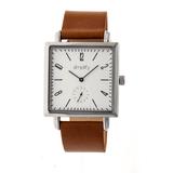 The 5000 Silver Dial Brown Leather Watch - Metallic - Simplify Watches