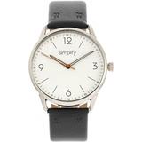 The 6300 White Dial Black Leather Watch - Metallic - Simplify Watches