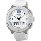 T-race Touch White Analog Digital Dial White Synthetic Strap Unisex Watch T0814201701701 - White - Tissot Watches