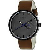 The 3900 Grey Dial Brown Leather Unisex Watch - Gray - Simplify Watches
